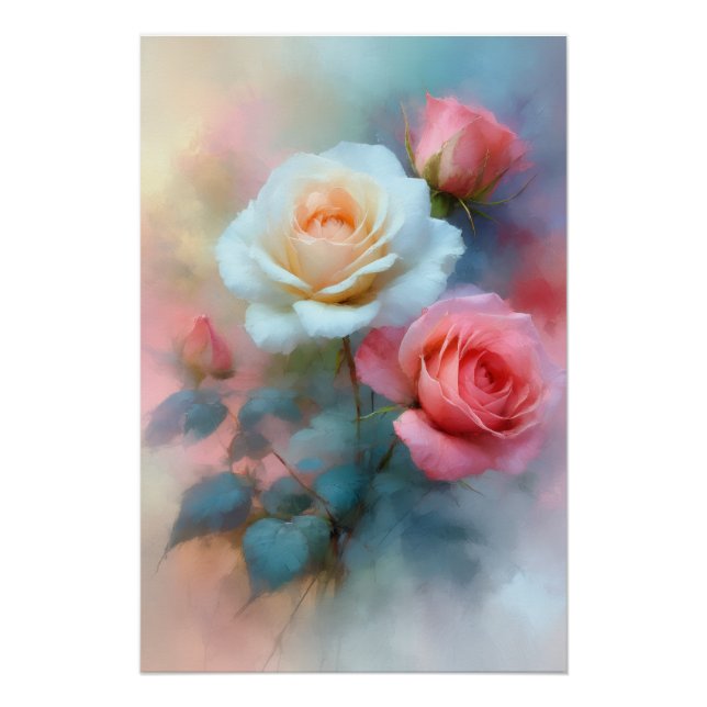 Pôster Roses Buquet Glossy Poster (Frente)
