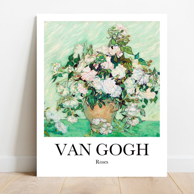 Poster Roses by Vincent van Gogh (Van Gogh's Bold Roses: Bring vibrancy to your walls! High-quality art poster)