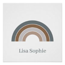 Rosewood e Lavanda Rainbow Nursery Poster