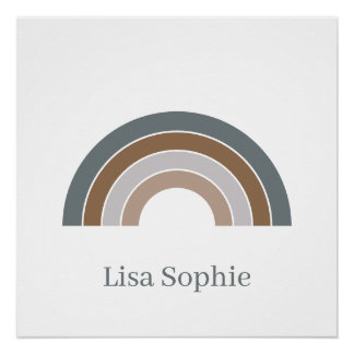 Pôster Rosewood e Lavanda Rainbow Nursery Poster