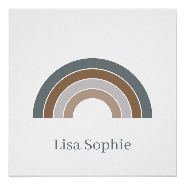 Pôster Rosewood e Lavanda Rainbow Nursery Poster (Frente)