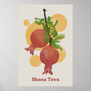 Poster Rosh Hashana Shana Tova Judeu Ano Novo