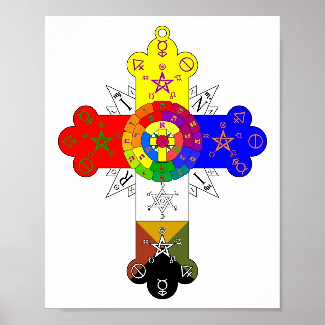 Pôster Rosicrucian Rosa Cross Lamen (Frente)