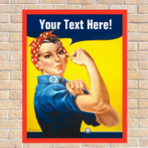 Rosie Riveter com Personalizar Texto