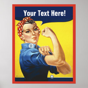 Poster Rosie Riveter com Texto Personalizado