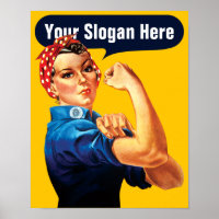Rosie The Riveter - Adicione Seu Próprio Slogan Pe