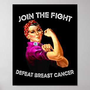 Poster Rosie The Riveter Derrotar A Consciência Do Cancer