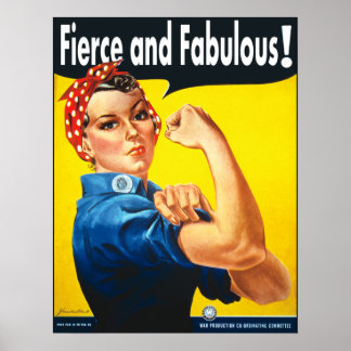Pôster Rosie The Riveter Fierce e Fabuloso