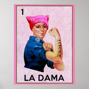 Poster Rosie the Riveter Resiste La Dama Loteria