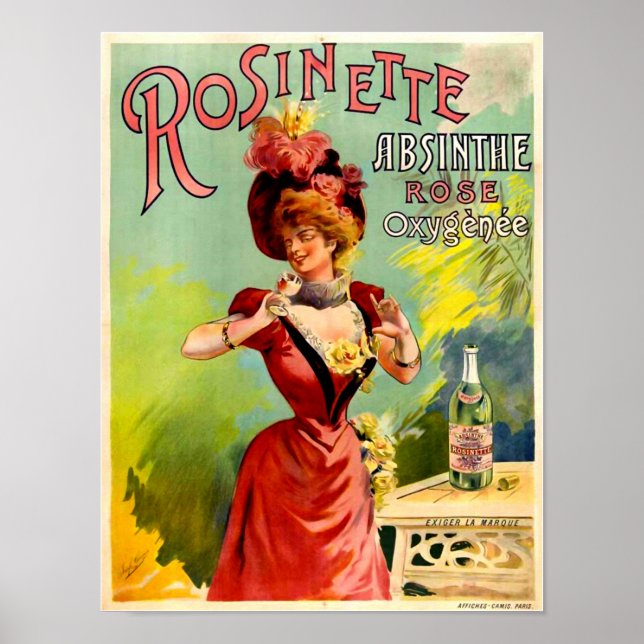 Poster Rosinette Absinthe Rosa Oxygénée Vintage Fine Art (Frente)