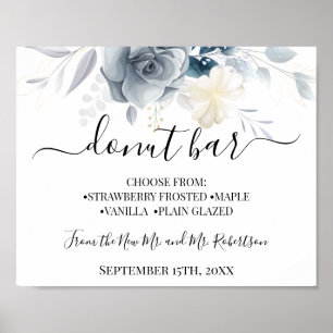 Poster Rosquinha Bar Doce Mesa Sinal Recepção de casament