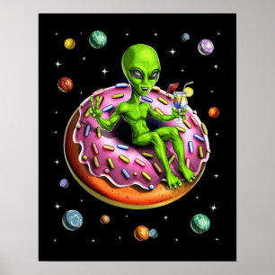 Poster Rosquinha de Alienígena Espacial