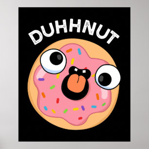Poster Rosquinha de Bobo Engraçado com Porco Escuro BG