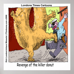 Pôster Rosquinha De Cartoons Engraçados Pela Polícia