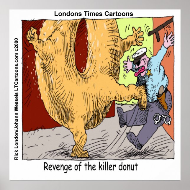 Pôster Rosquinha De Cartoons Engraçados Pela Polícia (Frente)