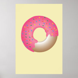 Poster Rosquinha de espiral rosa na cozinha ilustrada ama
