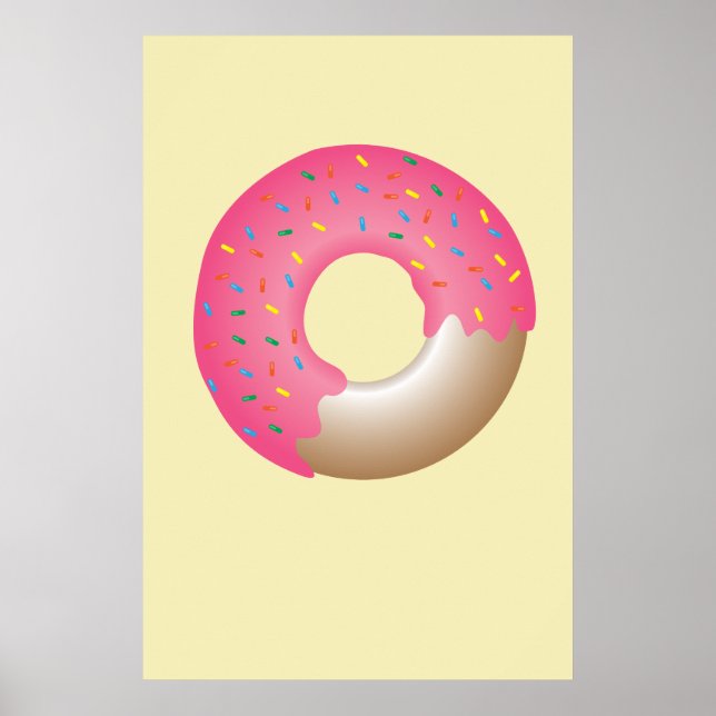 Poster Rosquinha de espiral rosa na cozinha ilustrada ama (Frente)