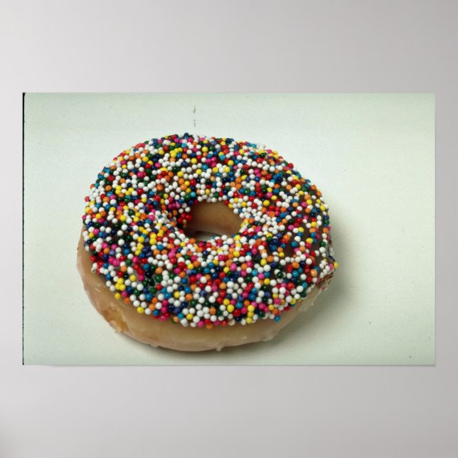 Poster Rosquinha deliciosa de água pulverizada do Rainbow (Frente)