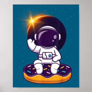 Poster Rosquinha do Eclipse Solar Total do Astronauta Eng