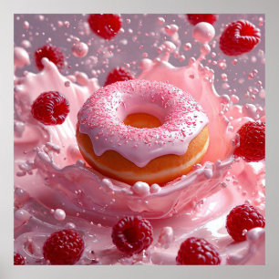 Poster Rosquinha e framboesas frescas
