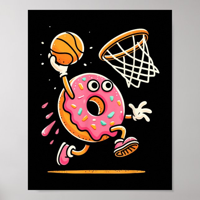 Poster Rosquinha Engraçada, Comida de basquetebol, Dunbal (Frente)