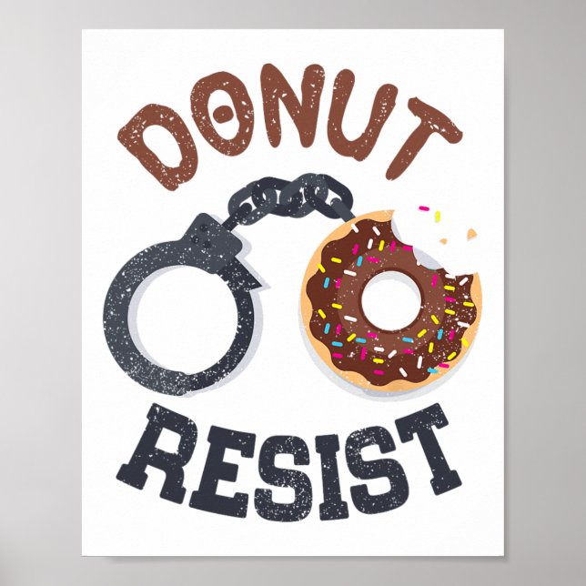 Poster Rosquinha Resistir algemas Polícia Policial Offfi (Frente)