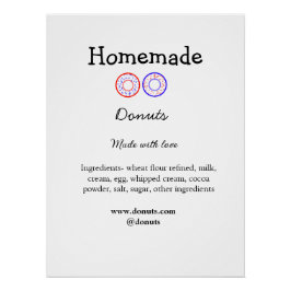 Pôster Rosquinhas caseiras feitas com amor adicionar text