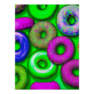 Pôster Rosquinhas Coloridas Verde