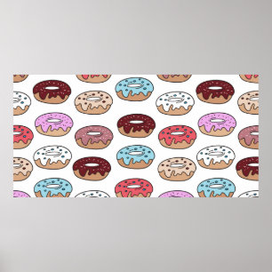 Poster Rosquinhas multicoloridas desenhadas à mão.
