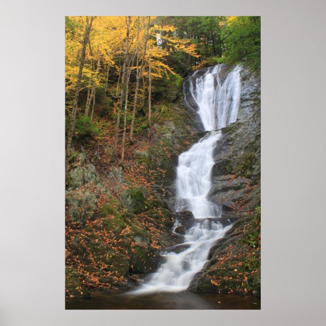 Pôster Ross Brook Falls Autumn Berkshires Waterfall (Frente)