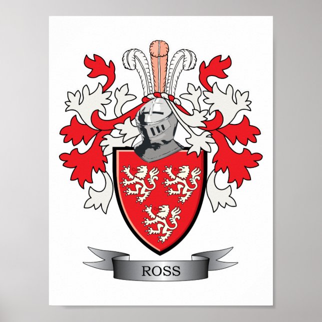 Poster Ross Family Crest Coat of Arms (Frente)
