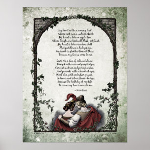 Poster Rossetti "Love" Victorian Art Poem 17x22