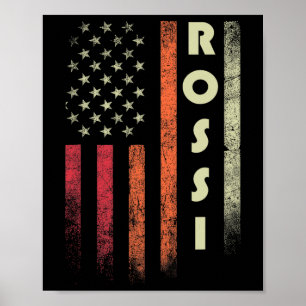 Poster Rossi Surname Funny Retro Vintage Birthday América