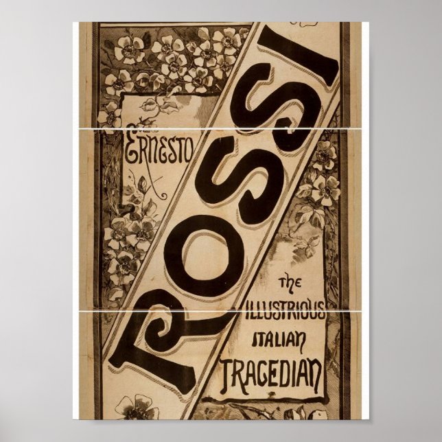 Pôster Rossi, Teatro Retro 'Italiano Tragediano' (Frente)