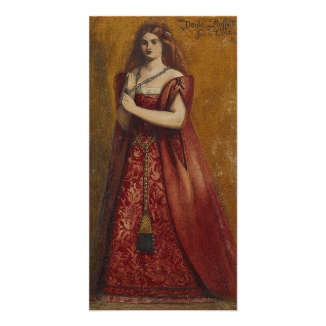 Pôster Rosso Vestita por Dante Gabriel Rossetti Glossy (Frente)