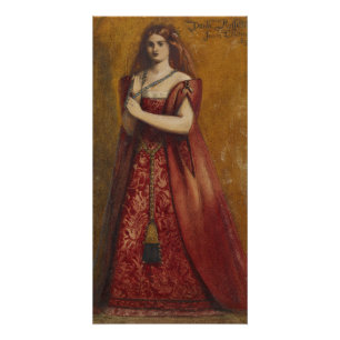 Pôster Rosso Vestita por Dante Gabriel Rossetti lustroso