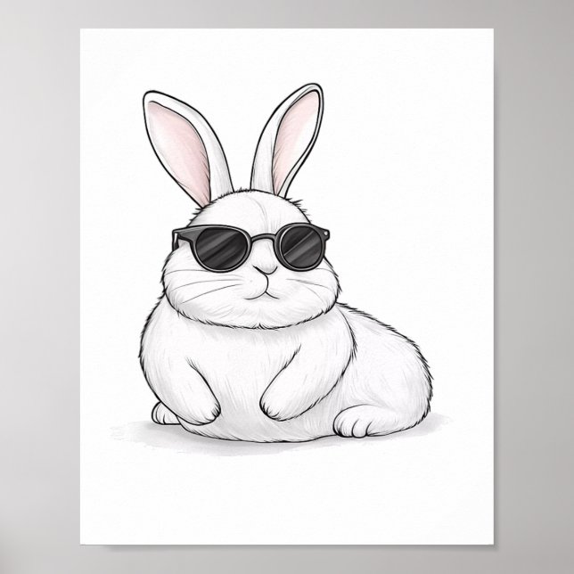 Poster Rosto Coelho Com Pulmões Para Rapazes Crianças Pás (Frente)