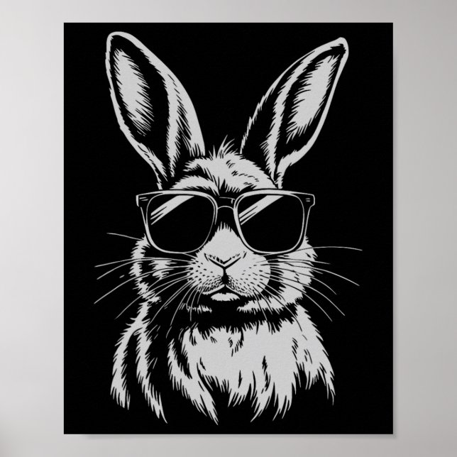 Poster Rosto Coelho Com Pulmões Para Rapazes Crianças Pás (Frente)