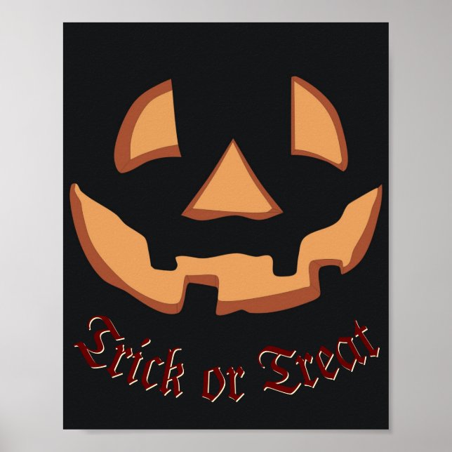 Poster Rosto de abóbora para o Halloween (Frente)