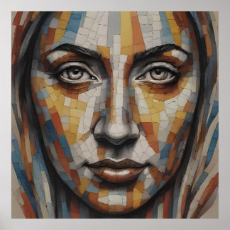 Poster Rosto de Arte Mosaica