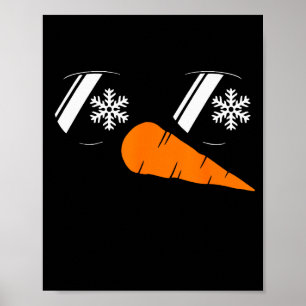 Poster Rosto de Boneco de Neve Legal Roupas de Natal Meni