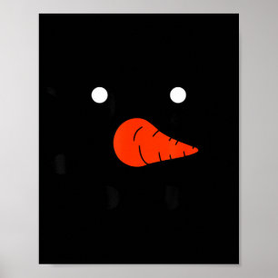 Poster Rosto de Boneco de Neve Snowlady Fofo Natal Famíli