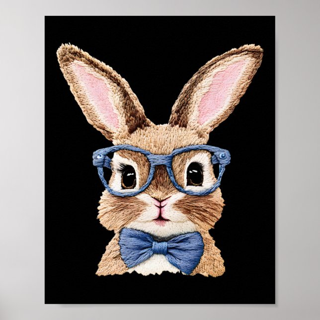Poster Rosto de Coelho com Óculos de Sol para Meninos Hom (Frente)