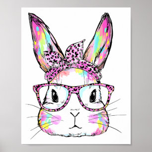 Poster Rosto de Coelho Engraçado Gles Coelho Coquette Laç