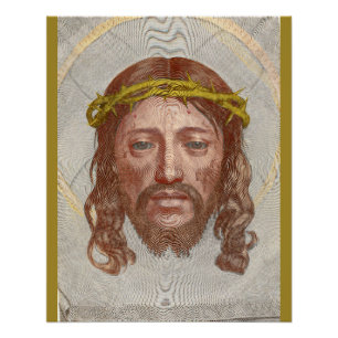 Pôster Rosto de Cristo de Claude Mellan, gravura de 1649
