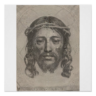Pôster Rosto de Cristo de Claude Mellan, gravura de 1649
