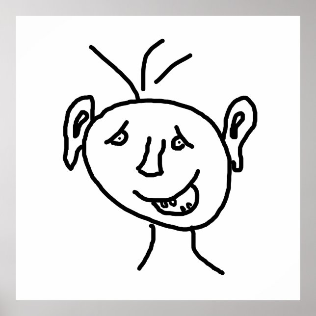 Poster Rosto de desenho engraçado (Frente)
