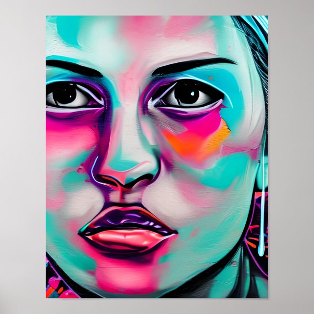 Poster Rosto de Mulher Gerada por IA (Frente)