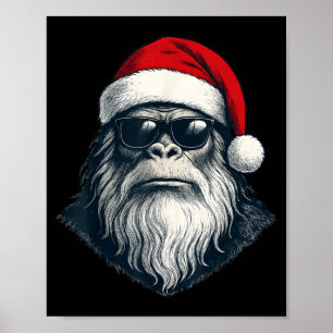 Poster Rosto de Pé Grande Óculos de Sol Papai Noel Natal
