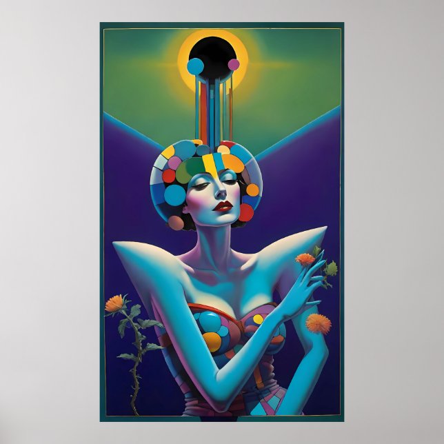 Poster Rosto do Sonho de Descanso da Moda - Ken Gage Art (Frente)